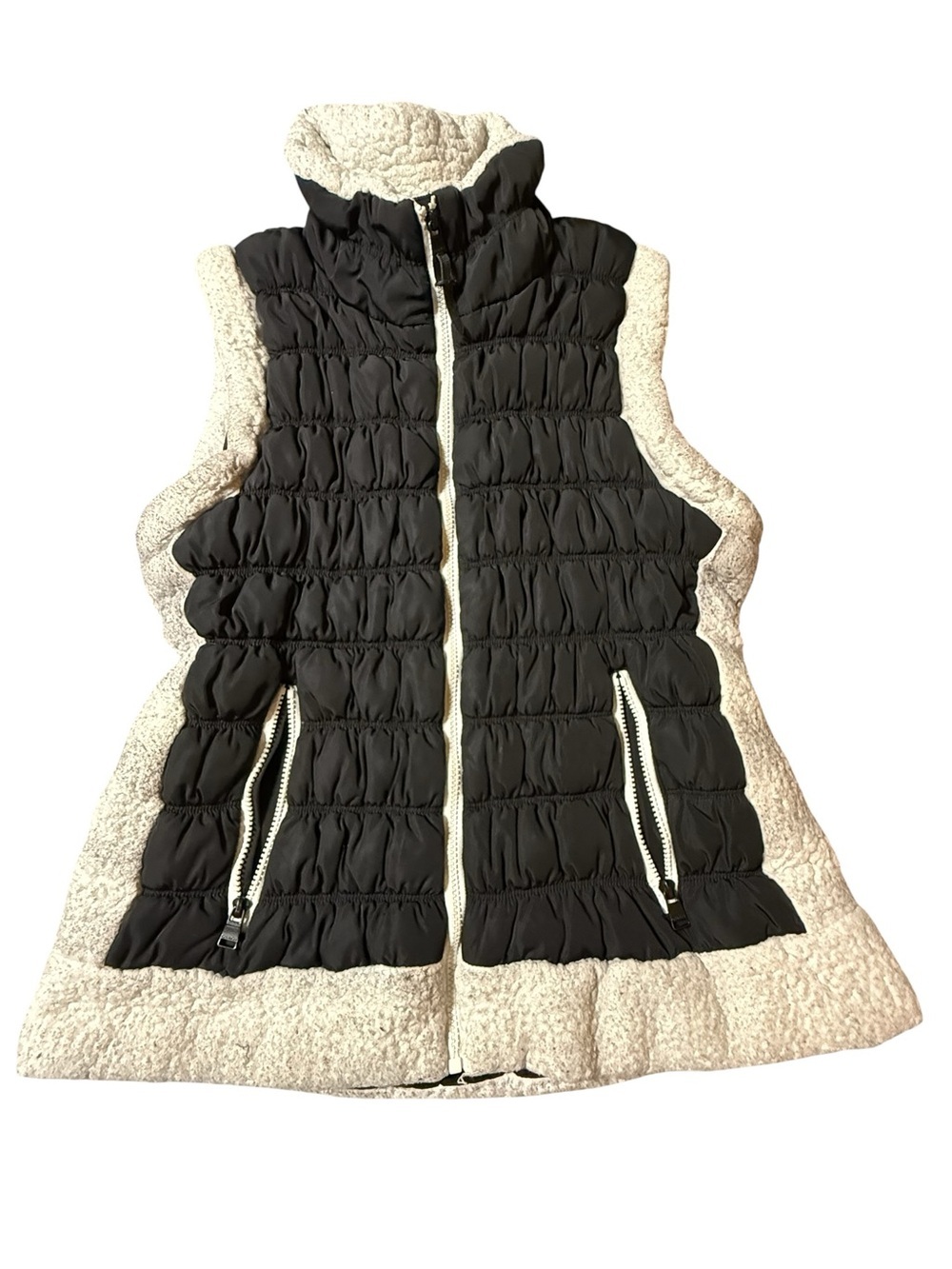 Calvin Klein Performance Sherpa Puffer Vest XL Black Cream